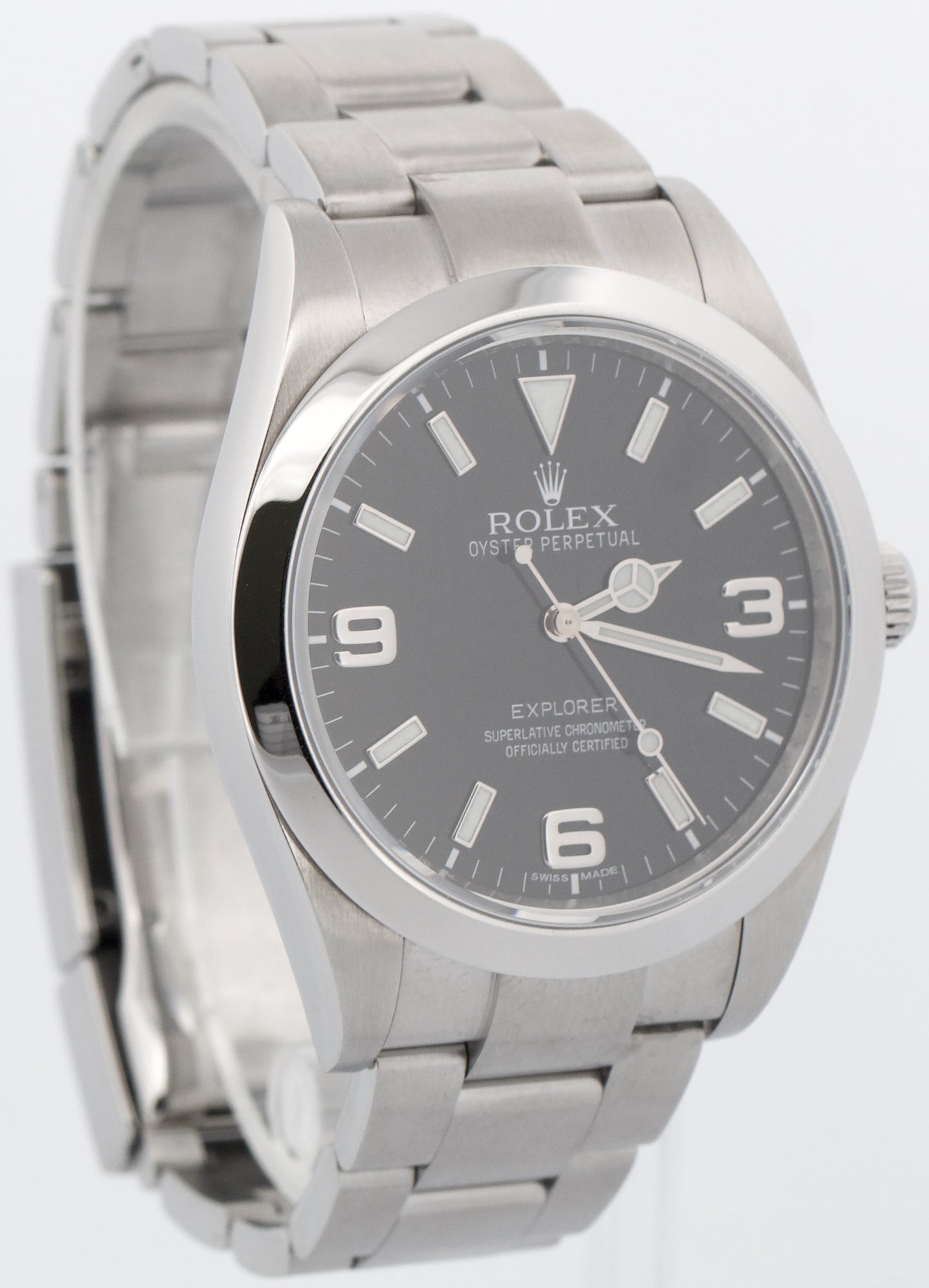 Rolex Explorer I BLACK Stainless Steel 39mm 3-6-9 MK1 Automatic Watch 214270