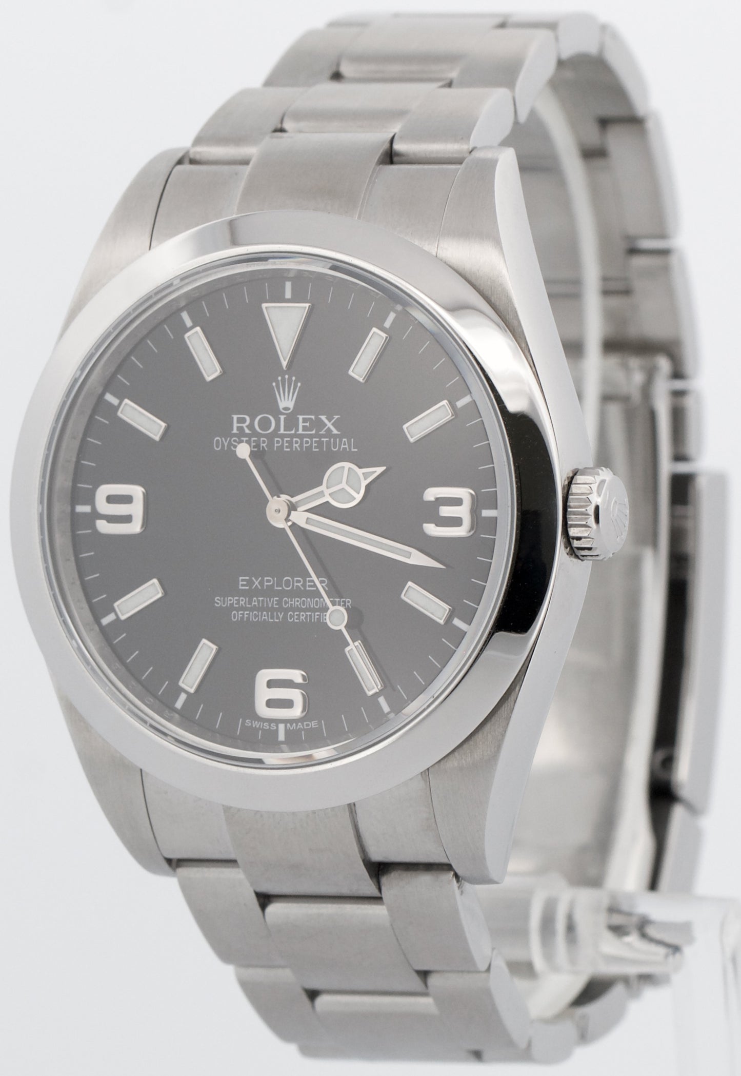 Rolex Explorer I BLACK Stainless Steel 39mm 3-6-9 MK1 Automatic Watch 214270