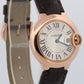Ladies Cartier Ballon Bleu SILVER 18K Gold 28mm Leather Quartz 3007 W6900256