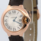 Ladies Cartier Ballon Bleu SILVER 18K Gold 28mm Leather Quartz 3007 W6900256