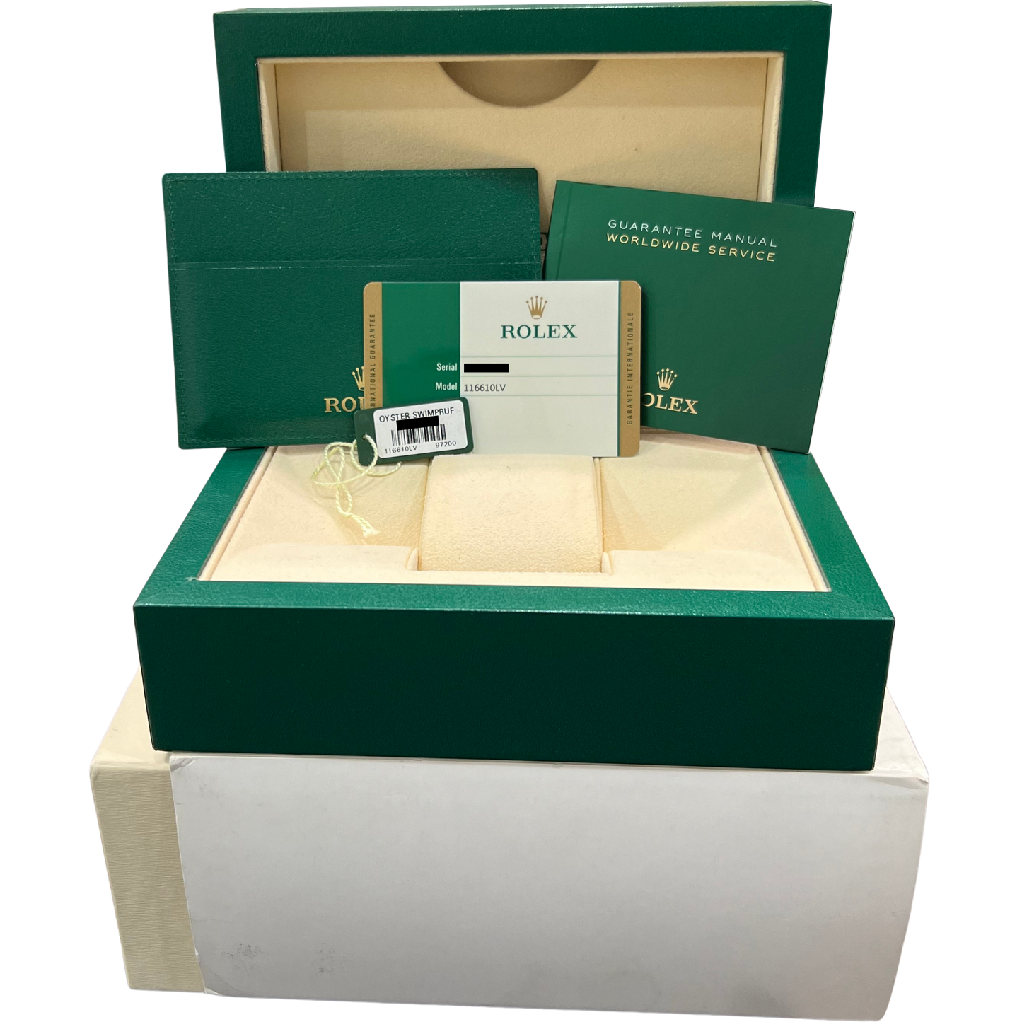 NOS PAPERS Rolex Submariner Date HULK Green Stainless Steel 40mm 116610 LV BOX
