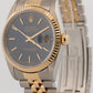 Rolex DateJust 36mm BLUE Two-Tone Steel JUBILEE 18K Yellow Gold Watch 16233
