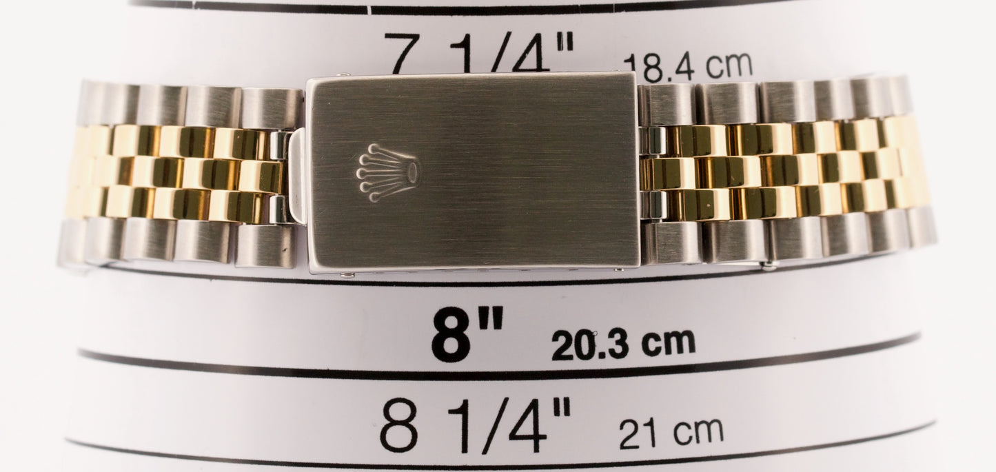 Rolex DateJust 36mm BLUE Two-Tone Steel JUBILEE 18K Yellow Gold Watch 16233