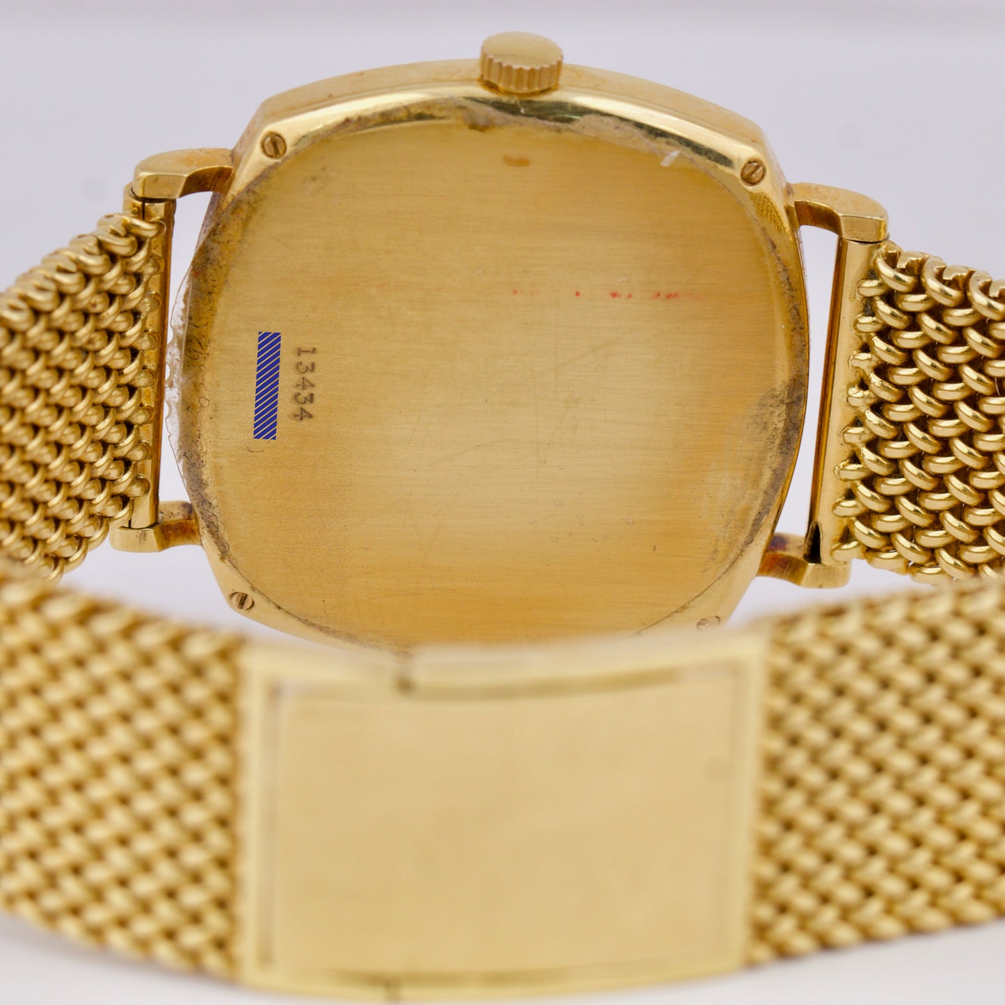 VINTAGE Piaget 18K Yellow Gold CHAMPAGNE BARK 32mm Automatic Roman Watch 13434