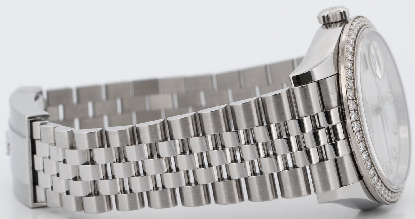 PAPERS Rolex DateJust 36mm FACTORY MOP DIAMOND Stainless Jubilee 126284 RBR BOX