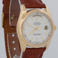 Rolex Day-Date WHITE 18K Yellow Gold Smooth Brown Leather 36mm Watch 118208