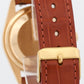 Rolex Day-Date WHITE 18K Yellow Gold Smooth Brown Leather 36mm Watch 118208
