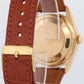 Rolex Day-Date WHITE 18K Yellow Gold Smooth Brown Leather 36mm Watch 118208