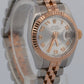 Ladies Rolex DateJust 26mm SILVER CONCENTRIC 18K Rose Gold JUBILEE 179171