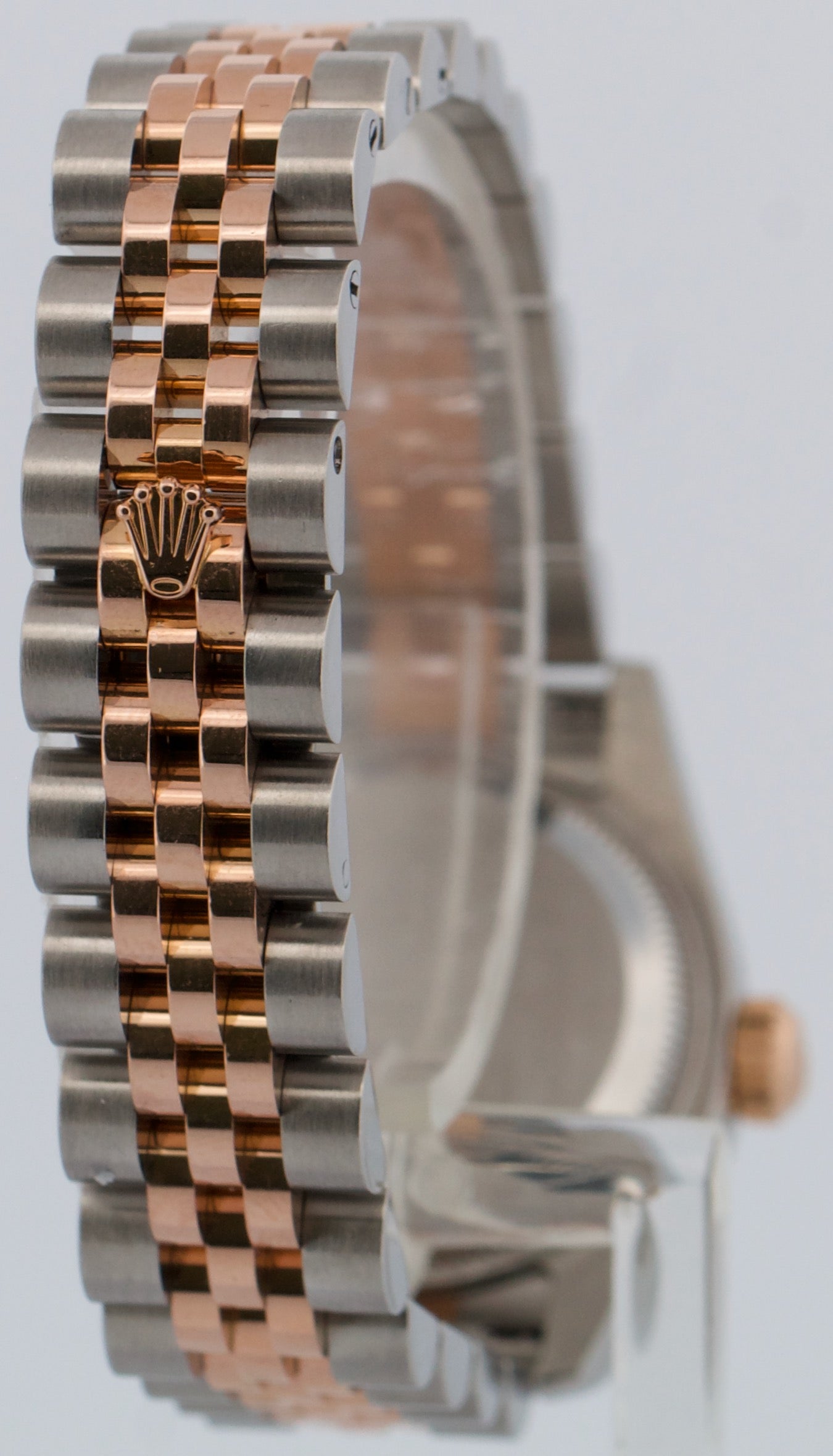 Ladies Rolex DateJust 26mm SILVER CONCENTRIC 18K Rose Gold JUBILEE 179171