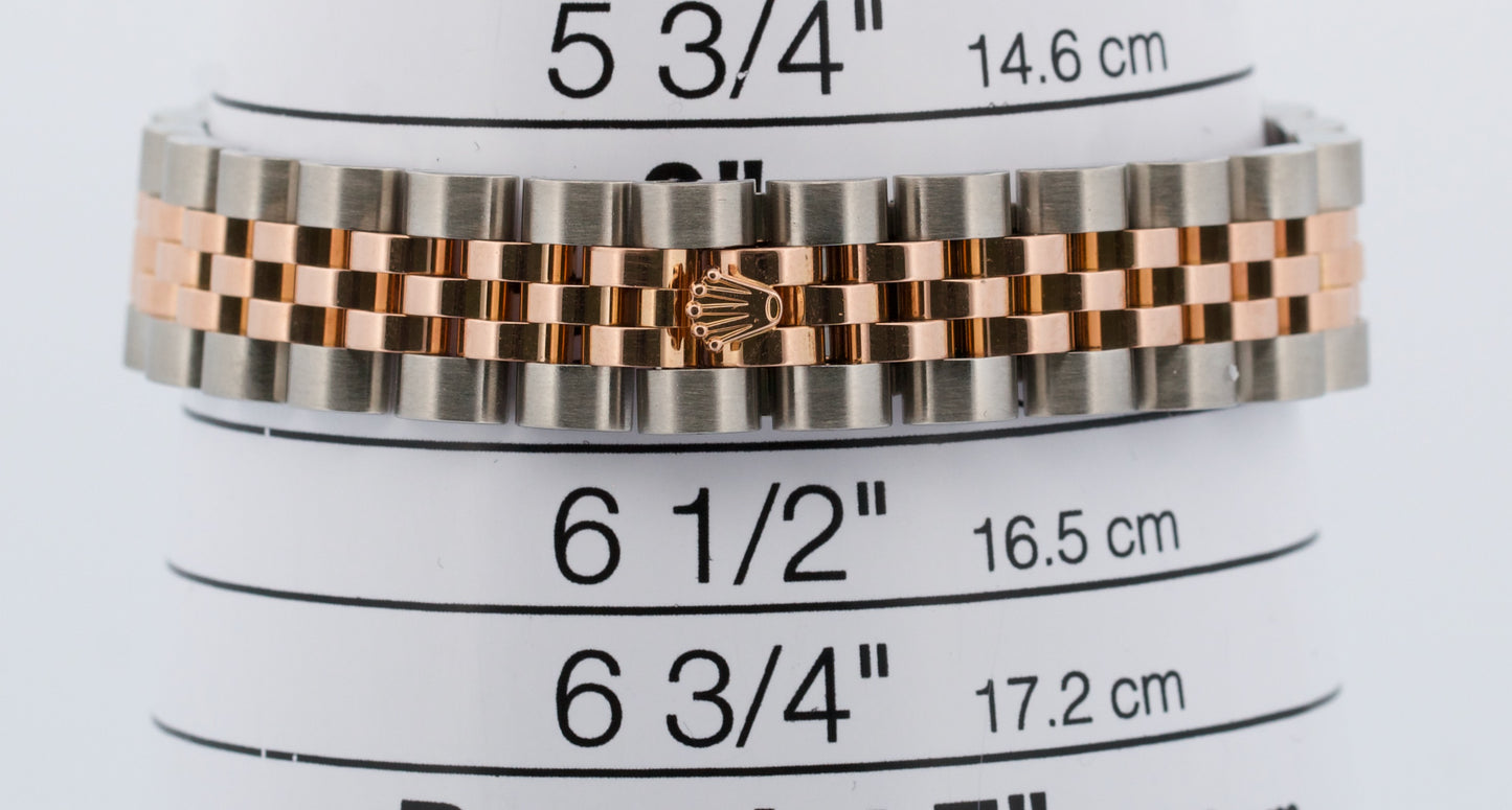 Ladies Rolex DateJust 26mm SILVER CONCENTRIC 18K Rose Gold JUBILEE 179171