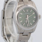 Ladies Rolex Oyster Perpetual OLIVE GREEN 26mm Stainless Steel Watch 176200