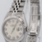 Ladies Rolex DateJust 26mm SILVER DIAMOND 18K Gold Stainless Fluted 6917 BOX