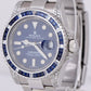 Rolex Submariner Date Blue DIAMOND SAPPHIRE Bezel Lugs 40mm Oyster Watch 116610