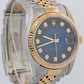 Rolex DateJust 36mm FACTORY BLUE VIGNETTE DIAMOND 18K Gold Steel JUBILEE 16233