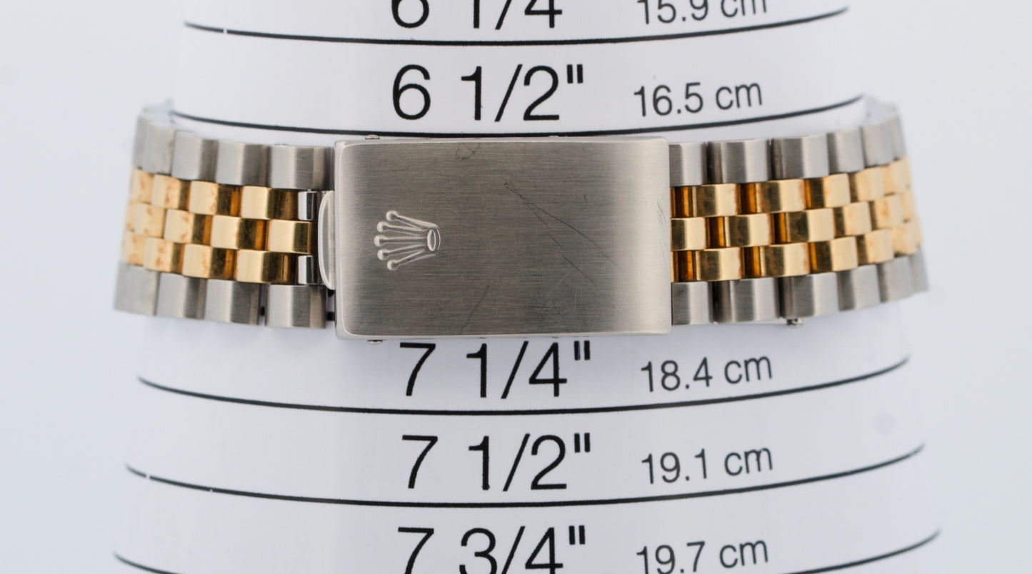 Rolex DateJust 36mm FACTORY BLUE VIGNETTE DIAMOND 18K Gold Steel JUBILEE 16233