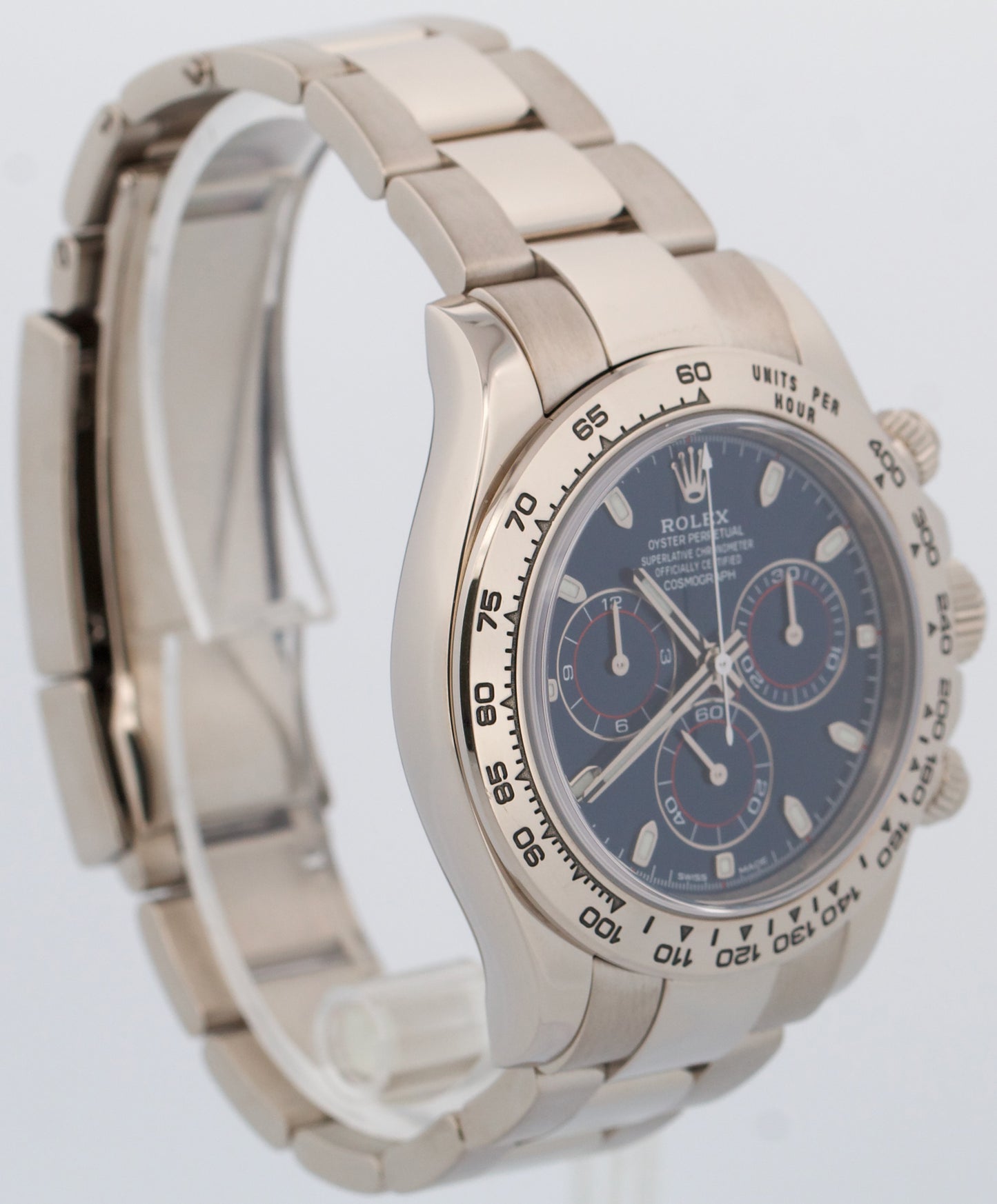 PAPERS Rolex Daytona Cosmograph BLUE 18K White Gold 40mm Watch 116509 BOX