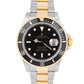 1987 Rolex Submariner Date Black Two-Tone 18K Yellow Gold Steel 40mm 16803 Watch