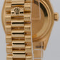 Rolex Day-Date President CHAMPAGNE 36mm DIAMOND BEZEL 18K Yellow Gold Watch 1803