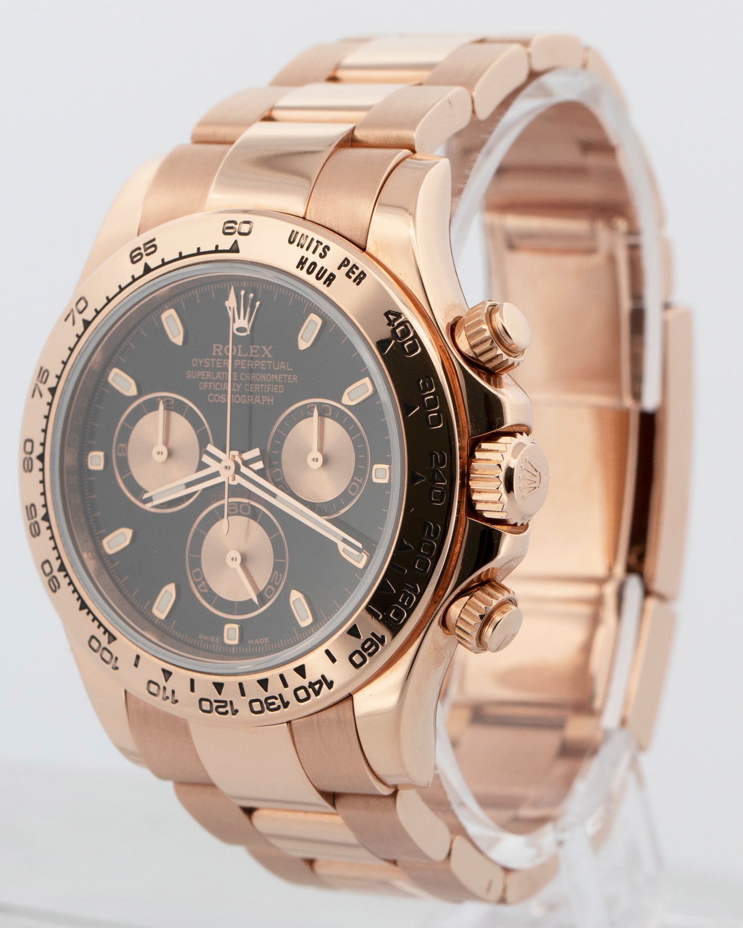 Rolex Daytona Cosmograph BLACK 18K Rose Gold 40mm Oyster 116505 Watch