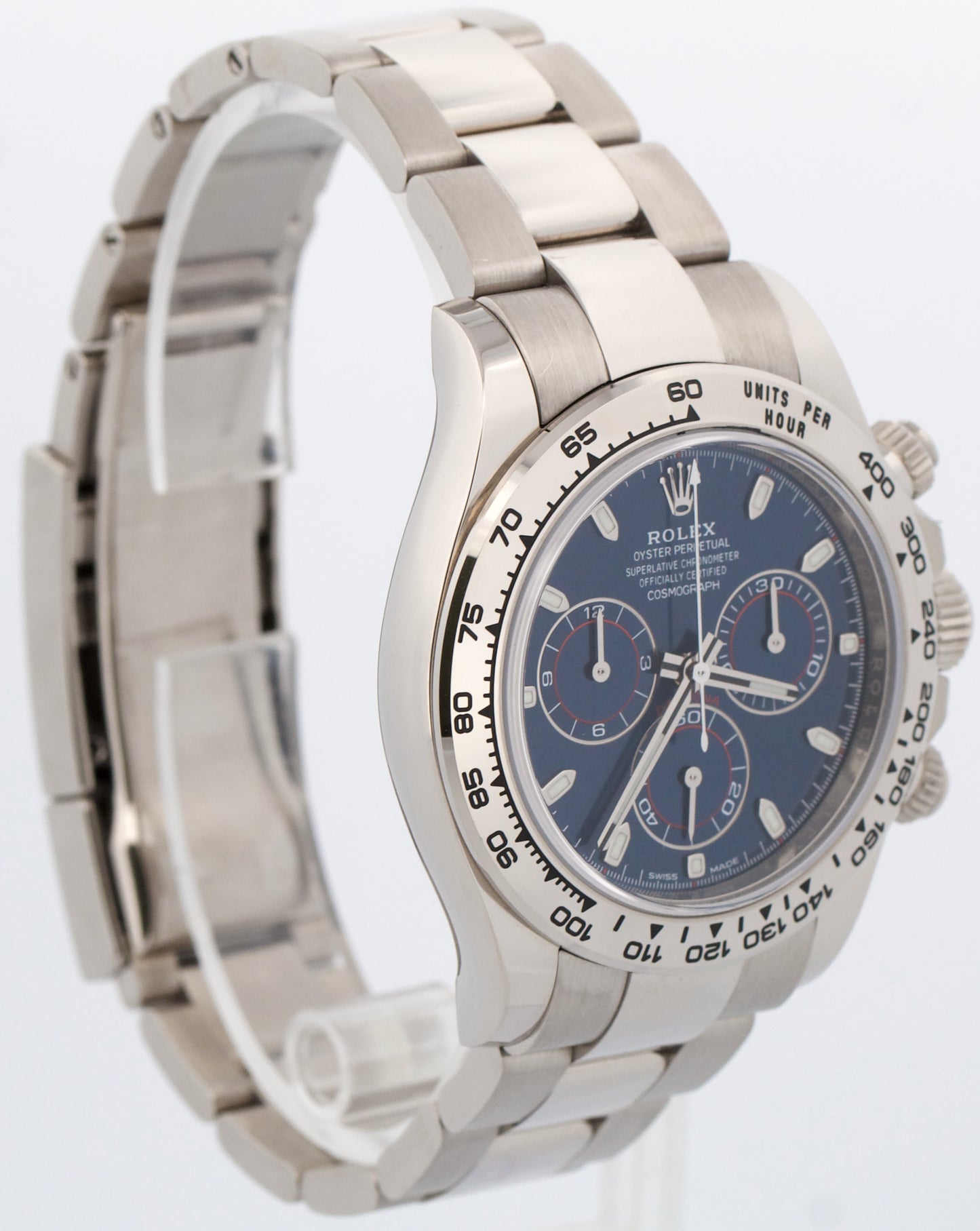 2022 PAPERS Rolex Daytona Cosmograph BLUE 18K White Gold 40mm Watch 116509 BOX