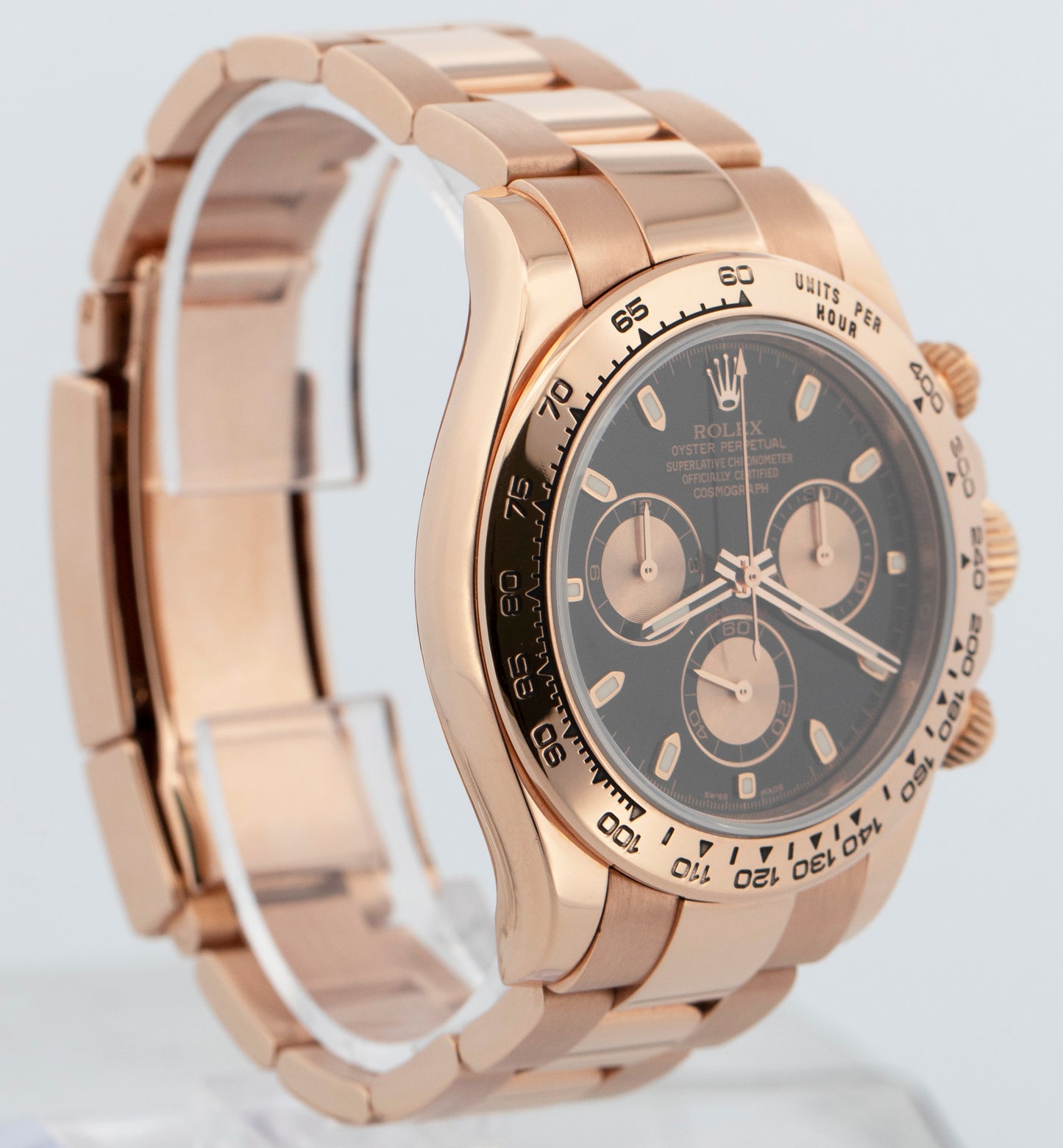 Rolex Daytona Cosmograph BLACK 18K Rose Gold 40mm Oyster 116505 Watch
