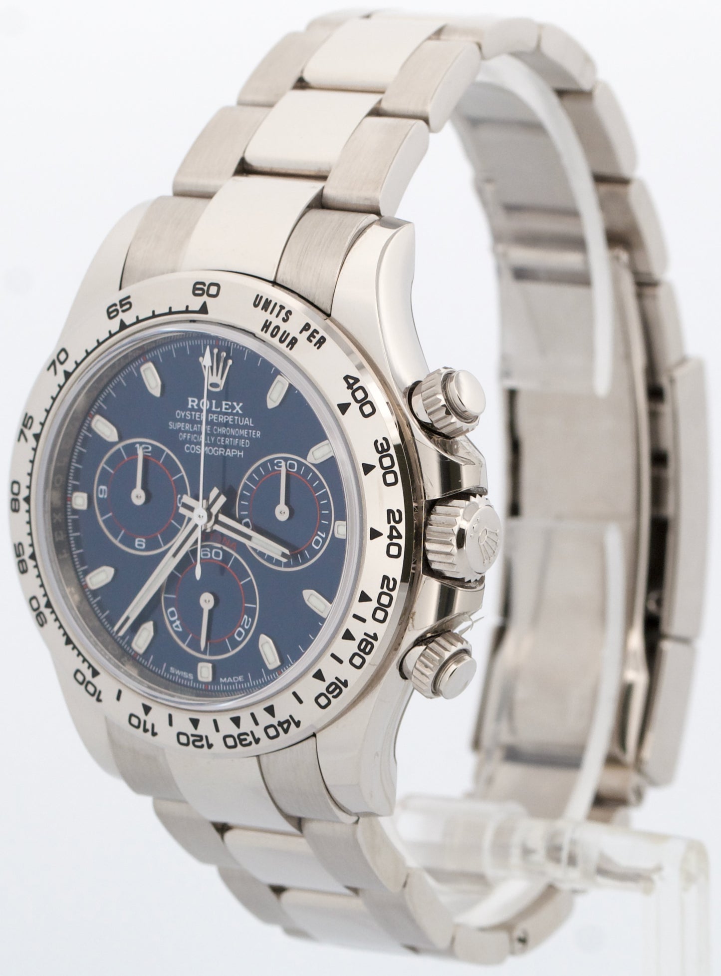 2022 PAPERS Rolex Daytona Cosmograph BLUE 18K White Gold 40mm Watch 116509 BOX