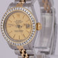 Ladies Rolex DateJust DIAMOND Two-Tone 18K Gold Steel Champagne 26mm Watch 69173