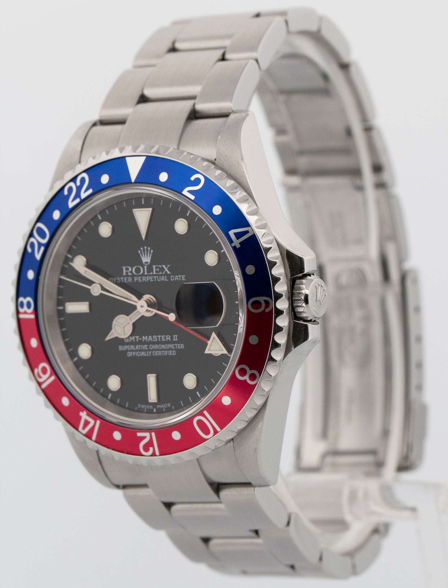 2005 PAPERS Rolex GMT-Master II PEPSI Red Blue Steel 40mm 16710 Watch BOX