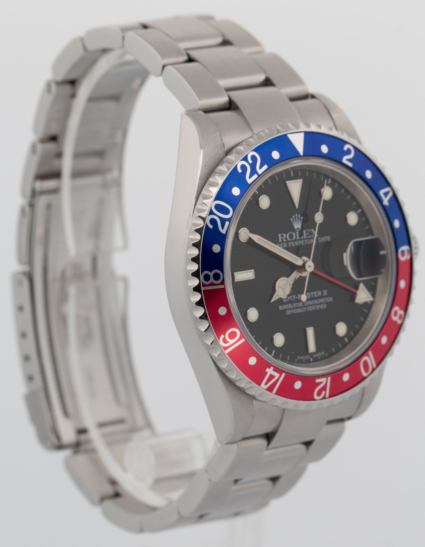 2005 PAPERS Rolex GMT-Master II PEPSI Red Blue Steel 40mm 16710 Watch BOX