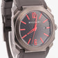 BVLGARI Octo Black Red Stainless Steel 41mm Bulgari Automatic Rubber Date BG041S