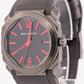 BVLGARI Octo Black Red Stainless Steel 41mm Bulgari Automatic Rubber Date BG041S