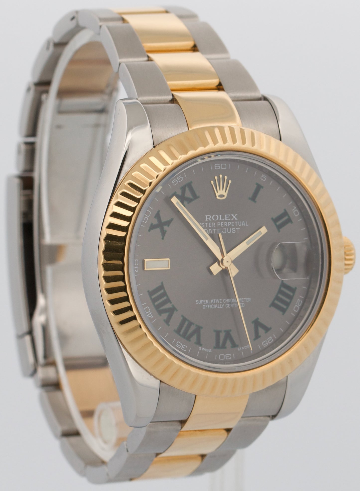 Rolex Datejust II WIMBLEDON Rhodium Roman 18K Gold Steel OYSTER 41mm 116333
