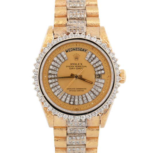 Rolex Day-Date President DIAMOND CHAMPAGNE 18K Yellow Gold 36mm 18038 Watch