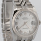 UNPOLISHED PAPERS Rolex DateJust 36mm WHITE ROMAN Steel JUBILEE 18K 116234 BOX
