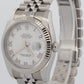 UNPOLISHED PAPERS Rolex DateJust 36mm WHITE ROMAN Steel JUBILEE 18K 116234 BOX