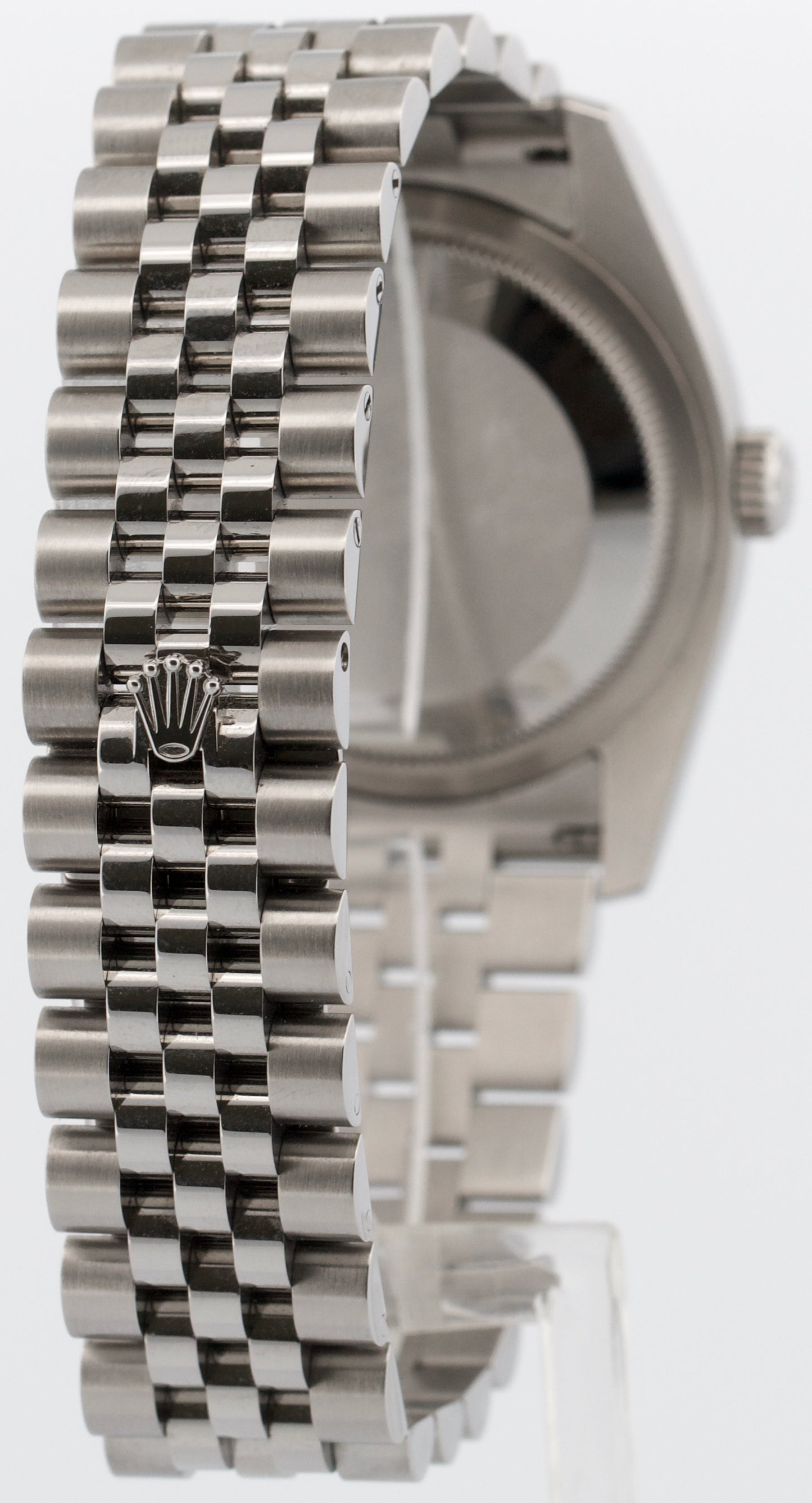 UNPOLISHED PAPERS Rolex DateJust 36mm WHITE ROMAN Steel JUBILEE 18K 116234 BOX