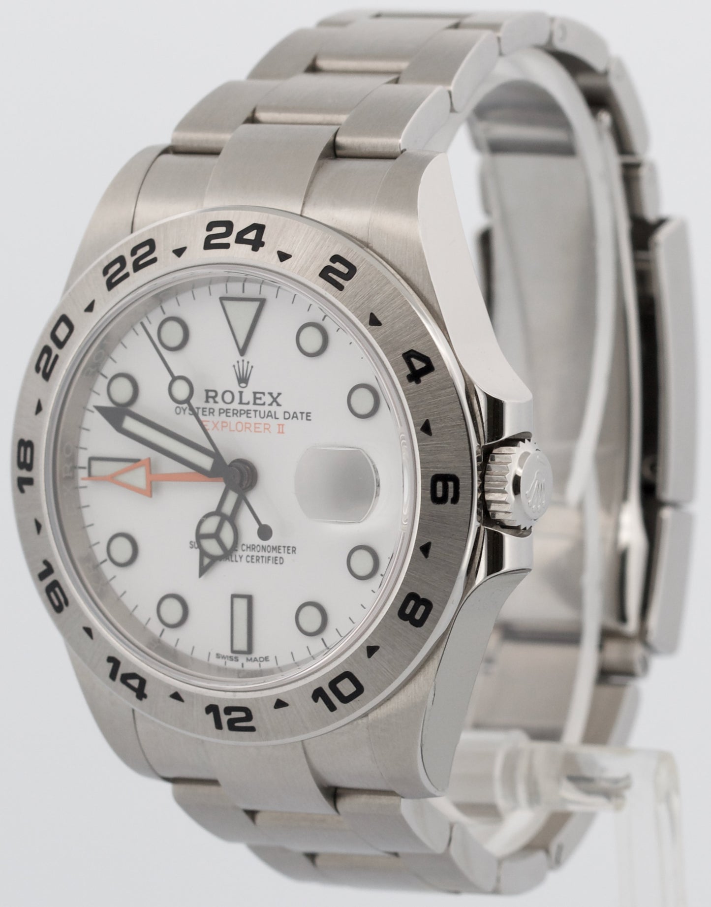 UNPOLISHED 2020 NFC PAPERS Rolex Explorer II 42mm POLAR WHITE Orange 216570 BOX