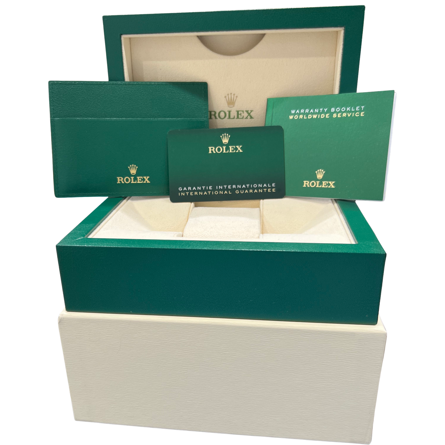 PAPERS Rolex Sky-Dweller WHITE 18K Rose Gold Fluted Oysterflex 326235 42mm BOX