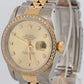 Rolex DateJust 36mm CHAMPAGNE DIAMOND 18K Yellow Gold Steel JUBILEE 16233 Watch