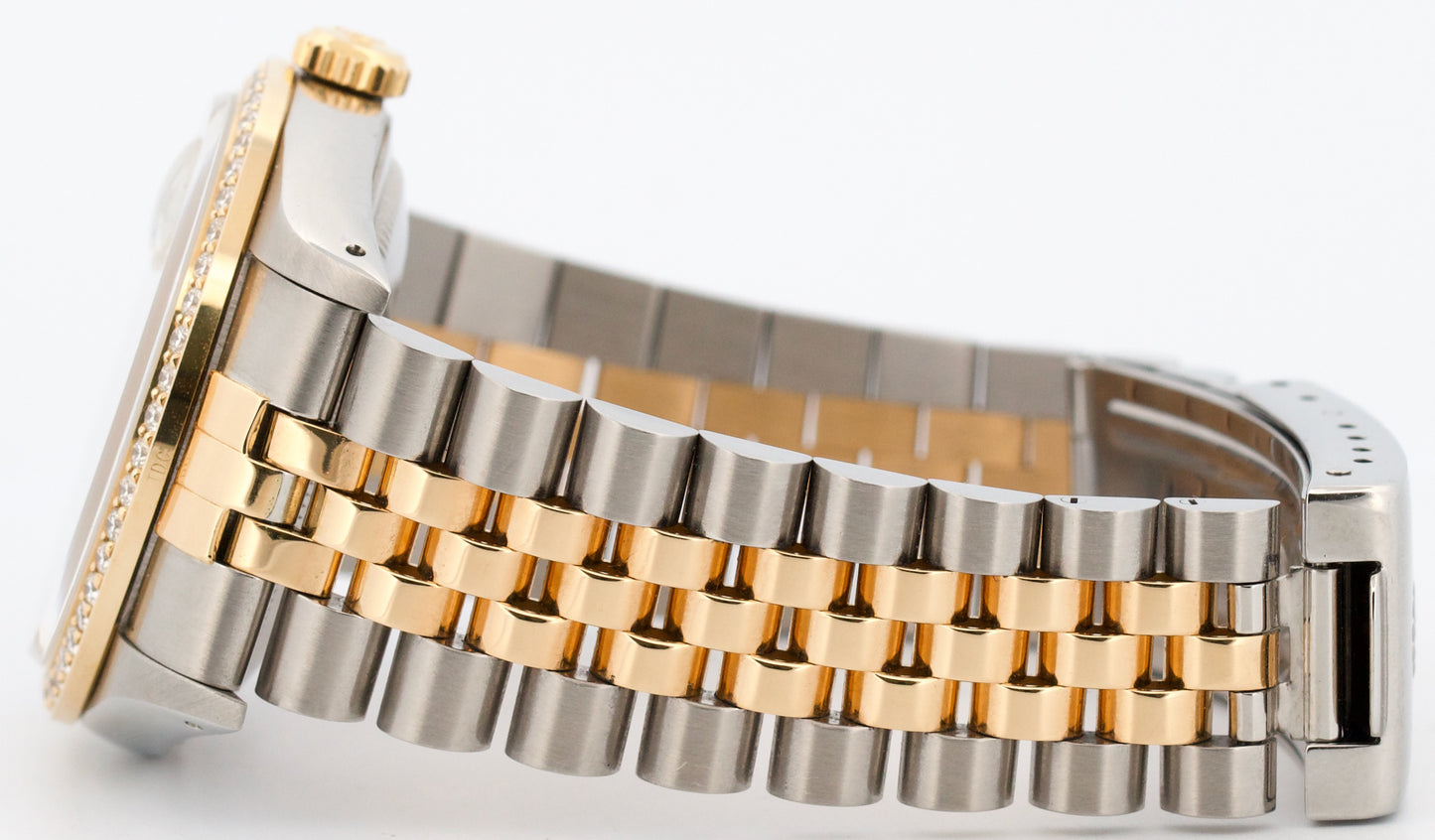 Rolex DateJust 36mm CHAMPAGNE DIAMOND 18K Yellow Gold Steel JUBILEE 16233 Watch