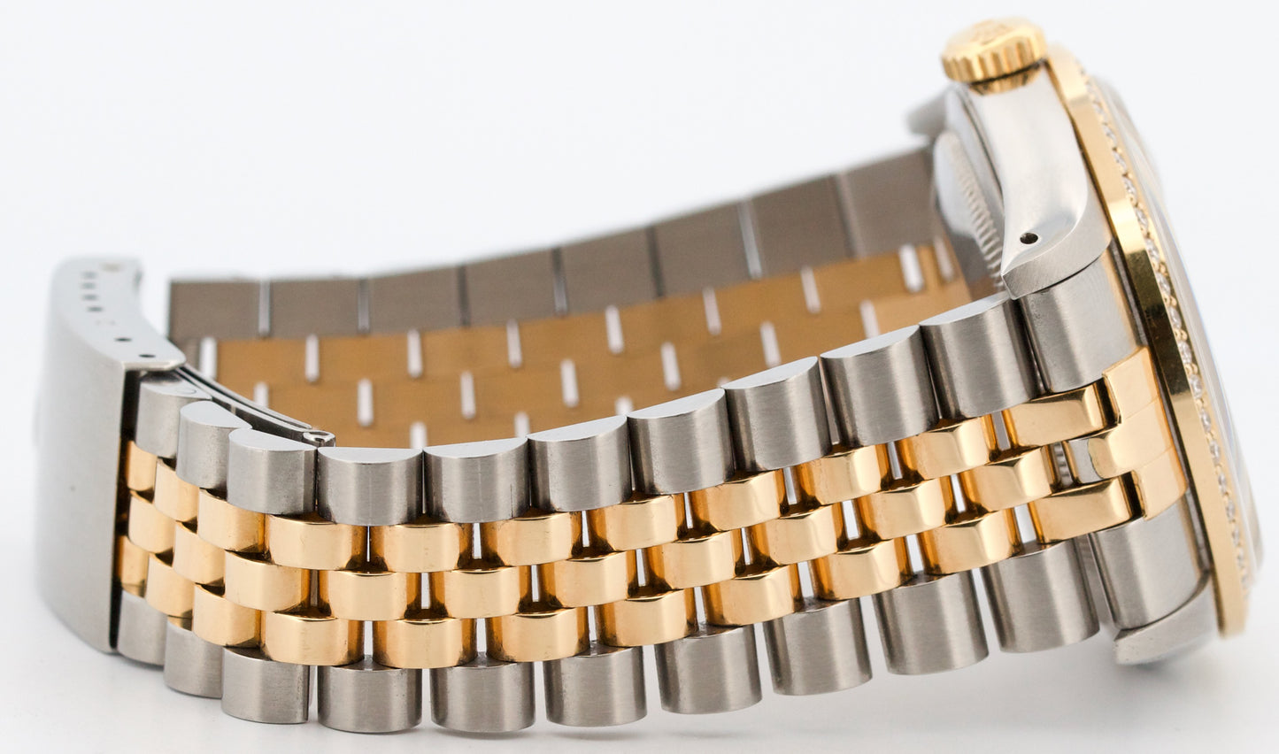 Rolex DateJust 36mm CHAMPAGNE DIAMOND 18K Yellow Gold Steel JUBILEE 16233 Watch