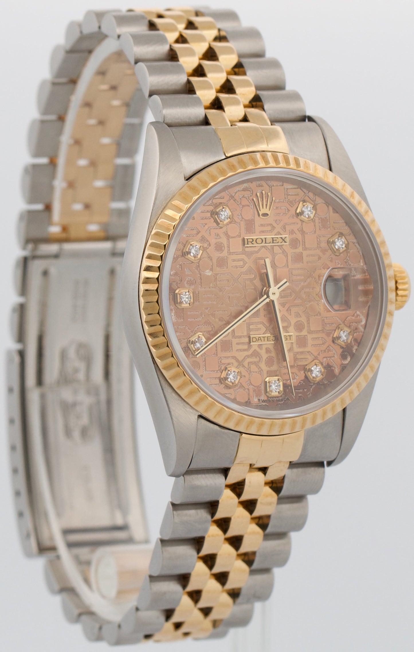 Rolex DateJust 36mm COPPER JUBILEE DIAMOND 18K Yellow Gold Steel JUBILEE 16233
