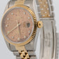 Rolex DateJust 36mm COPPER JUBILEE DIAMOND 18K Yellow Gold Steel JUBILEE 16233