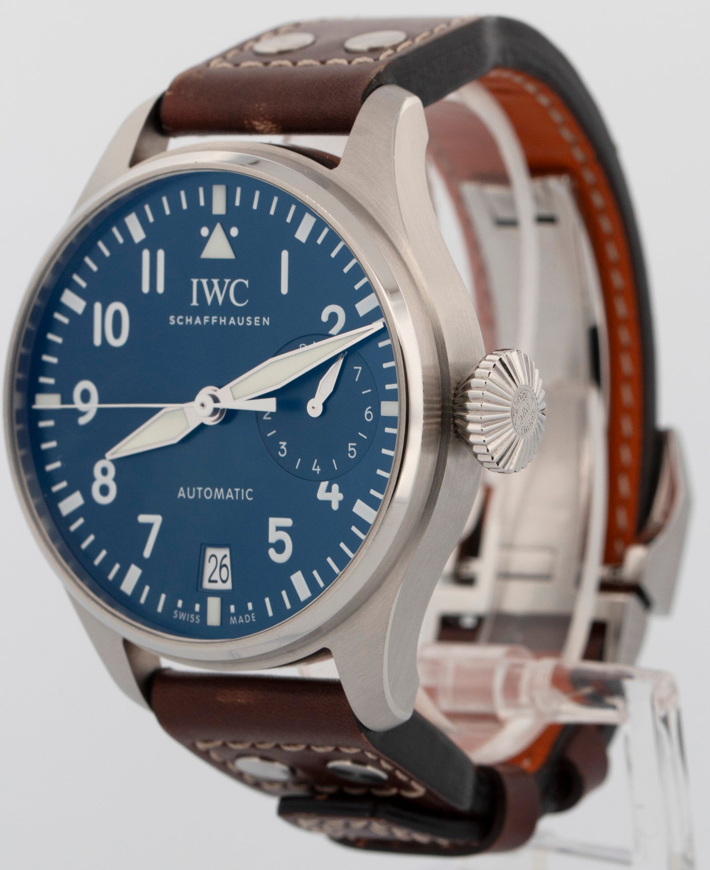 PAPERS IWC Big Pilot Le Petit Prince BLUE Steel 46mm IW500916 Watch BOX
