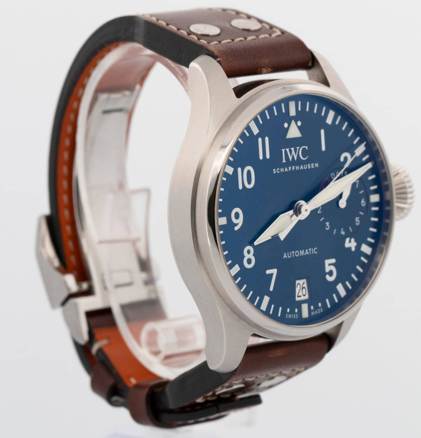 PAPERS IWC Big Pilot Le Petit Prince BLUE Steel 46mm IW500916 Watch BOX