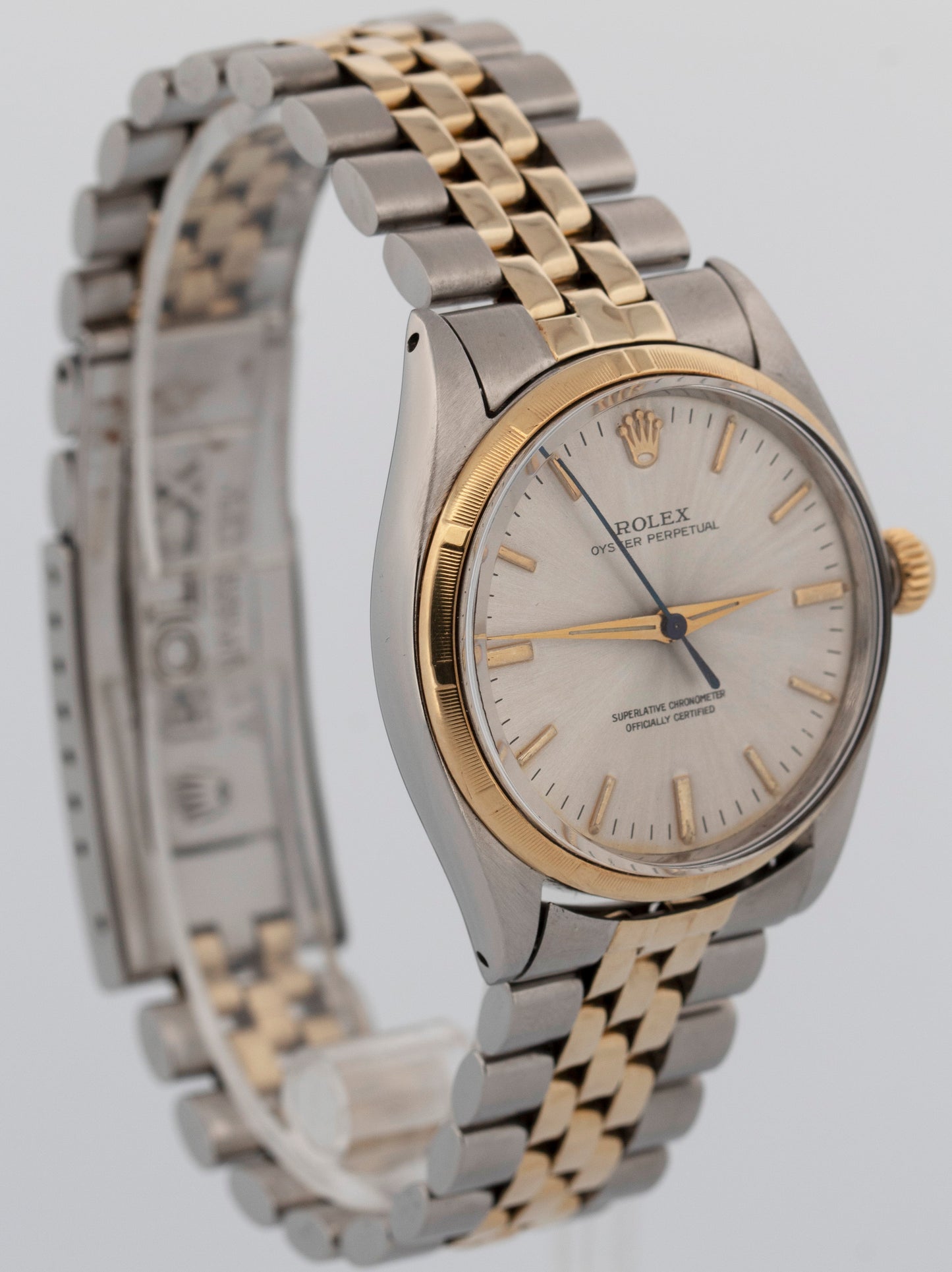 Rolex Oyster Perpetual SILVER Two-Tone Yellow Gold Jubilee 34mm 1003 Watch