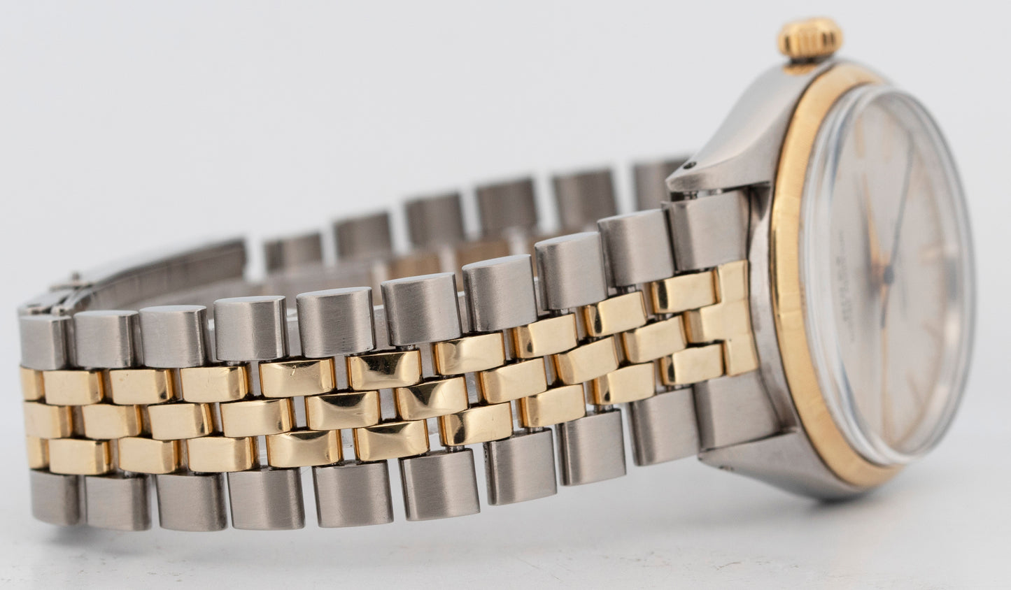 Rolex Oyster Perpetual SILVER Two-Tone Yellow Gold Jubilee 34mm 1003 Watch