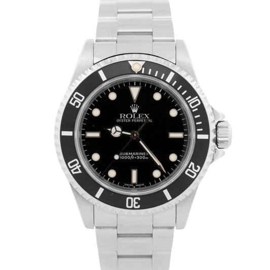 UNPOLISHED Rolex No-Date Submariner BLACK Stainless Steel 40mm 14060M Watch