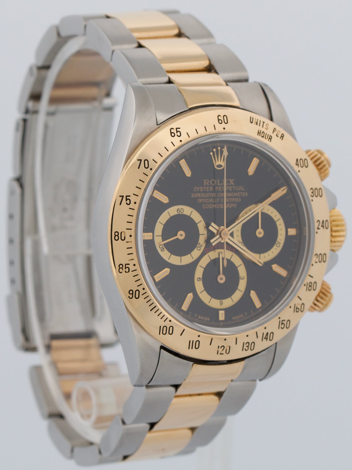 1993 Rolex Daytona Cosmograph BLACK 18K Gold ZENITH Stainless Steel Watch 16523